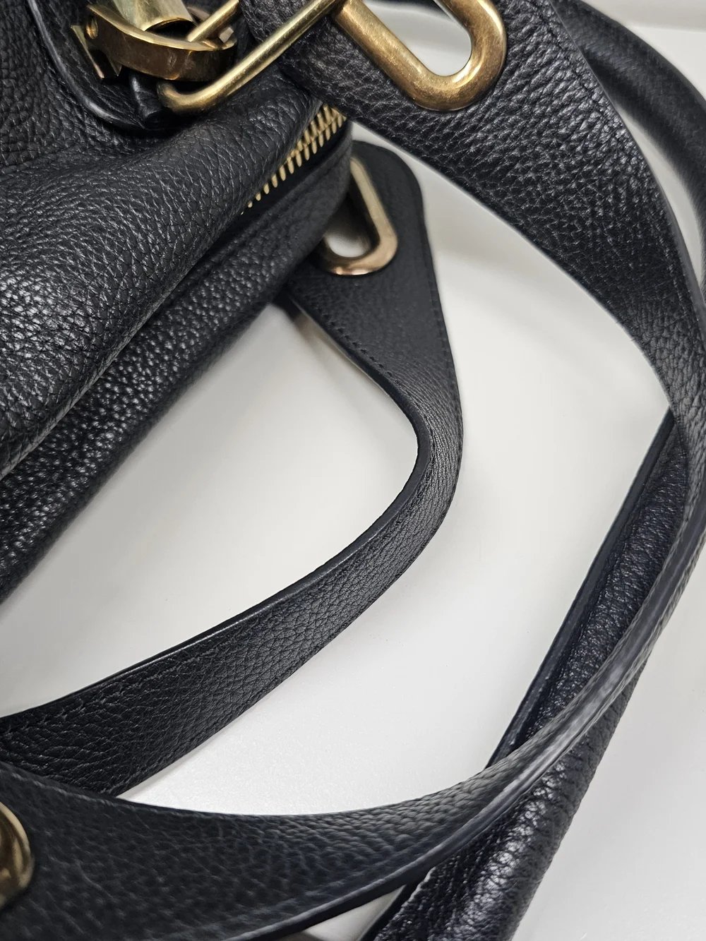 Chloe Paraty Black Leather Shoulder Bag with Gold Hardware